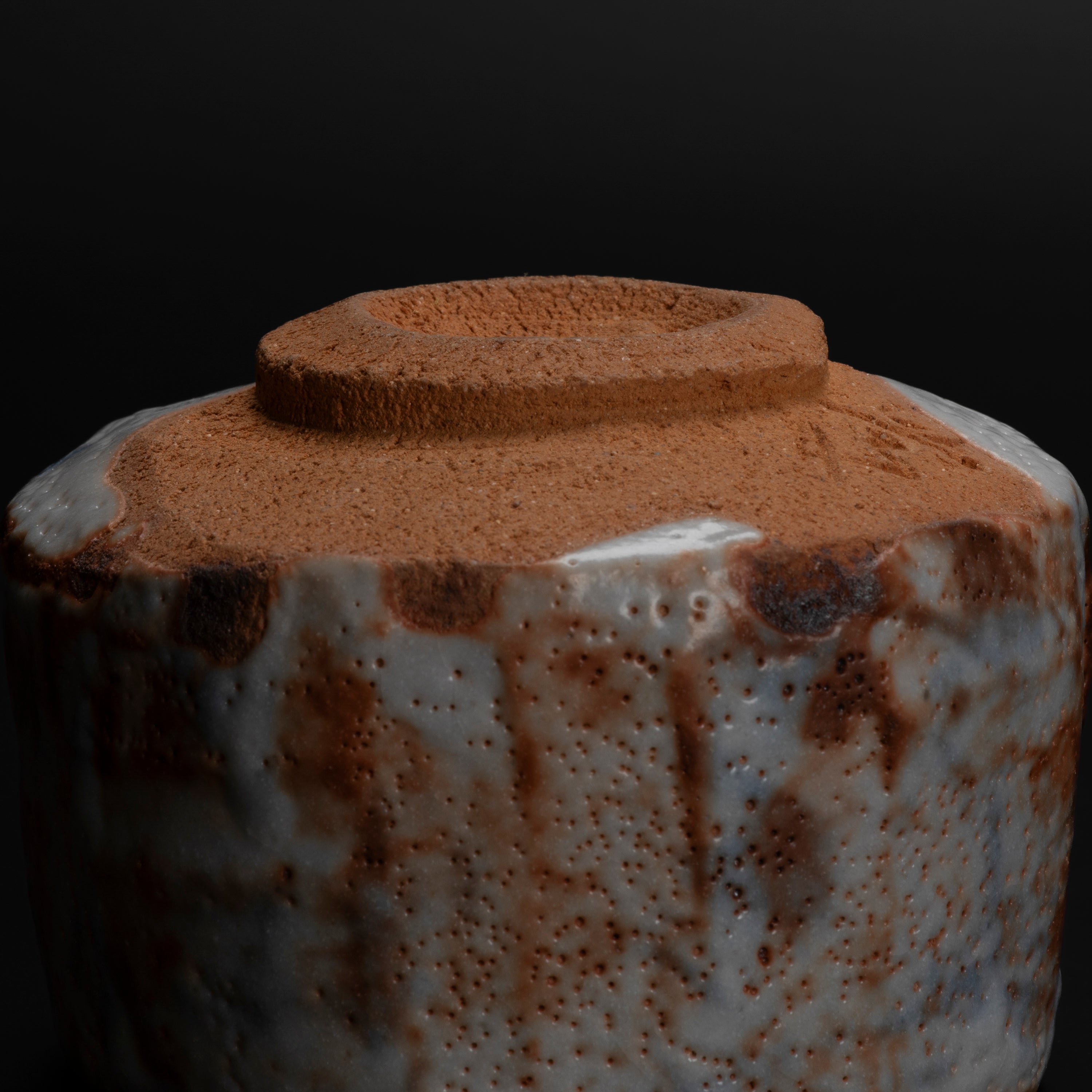 Chawan Shino màu đỏ lửa